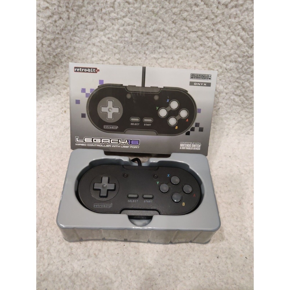 Retro-Bit Legacy 16 Wired USB Controller for Switch,‎ PC, MacOS, RetroPie Black